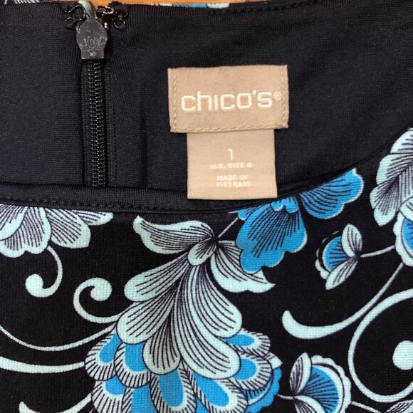 NEW Chico’s Sleeveless Shift Ponte Classic Navy Boatneck Dress Size 1 (US 8) - Picture 11 of 12